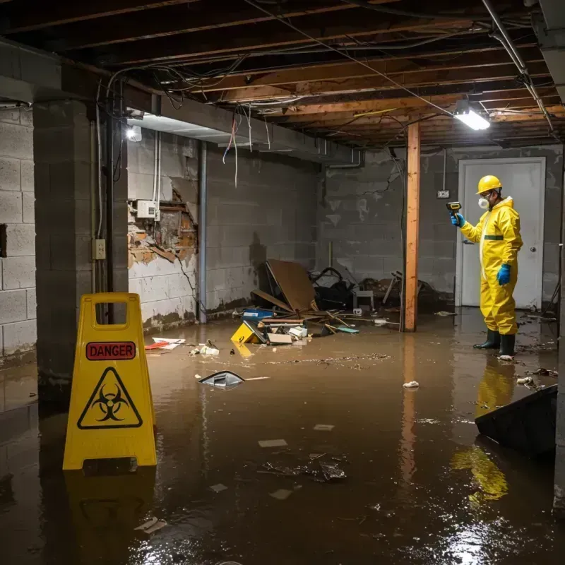 Flooded Basement Electrical Hazard in Murphy, ID Property